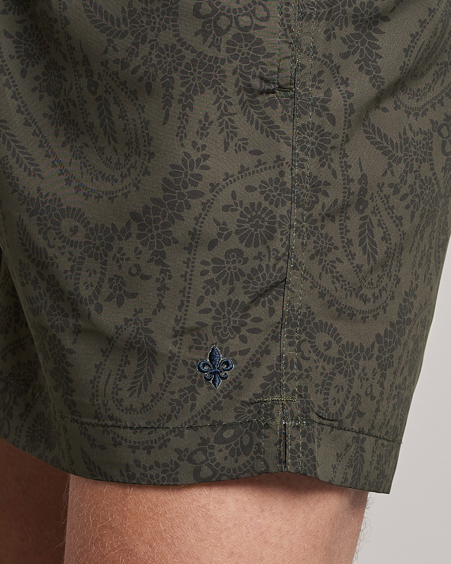 Men | Swimwear | Morris | Paisley Bathing Trunks Olive