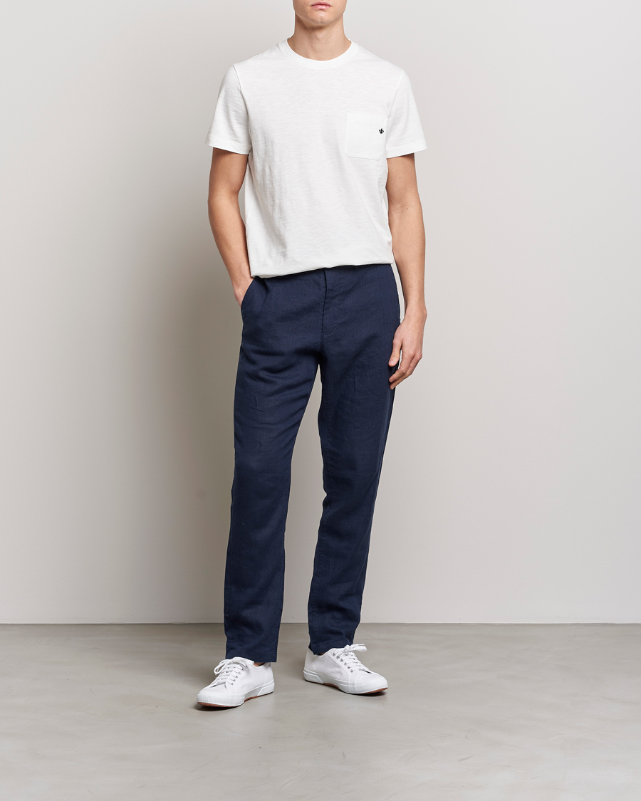 Men | T-Shirts | Morris | Lily Slub Pocket Crew Neck Tee White