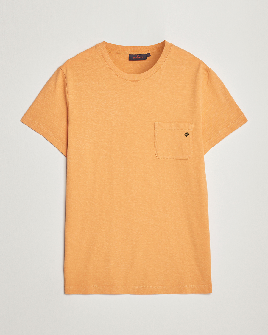Men | T-Shirts | Morris | Lily Slub Pocket Crew Neck Tee Orange