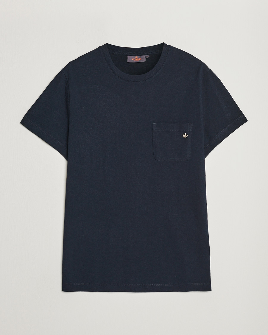 Men | T-Shirts | Morris | Lily Slub Pocket Crew Neck Tee Navy