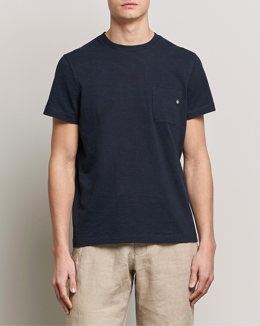 Men | T-Shirts | Morris | Lily Slub Pocket Crew Neck Tee Navy