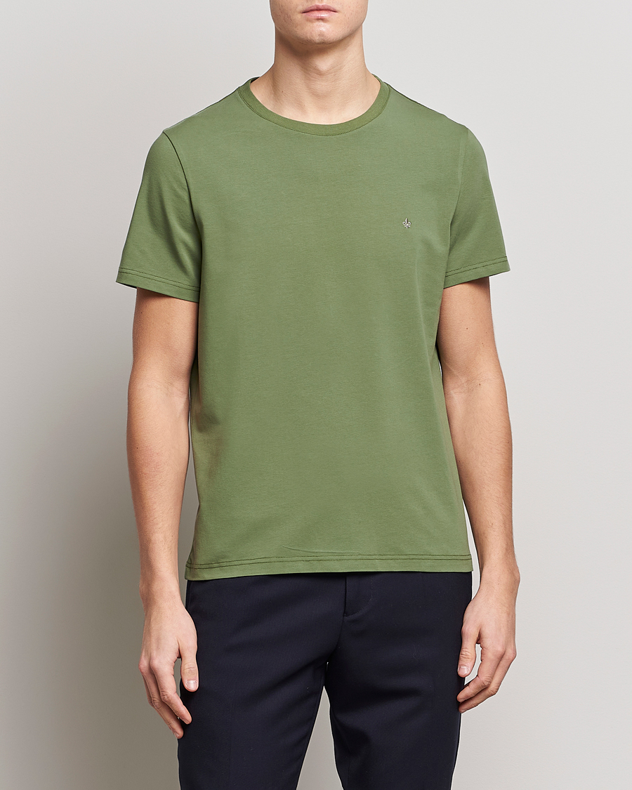 Men | Morris | Morris | James Cotton T-Shirt Dark Green