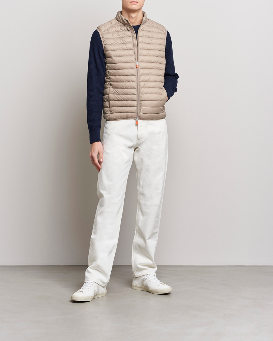 Men | Gilets | Save The Duck | Adamus Lightweight Padded Vest Dune Beige