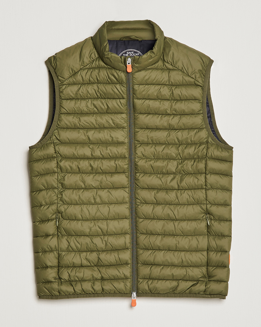 Men | Gilets | Save The Duck | Adamus Lightweight Padded Vest Dusty Olive
