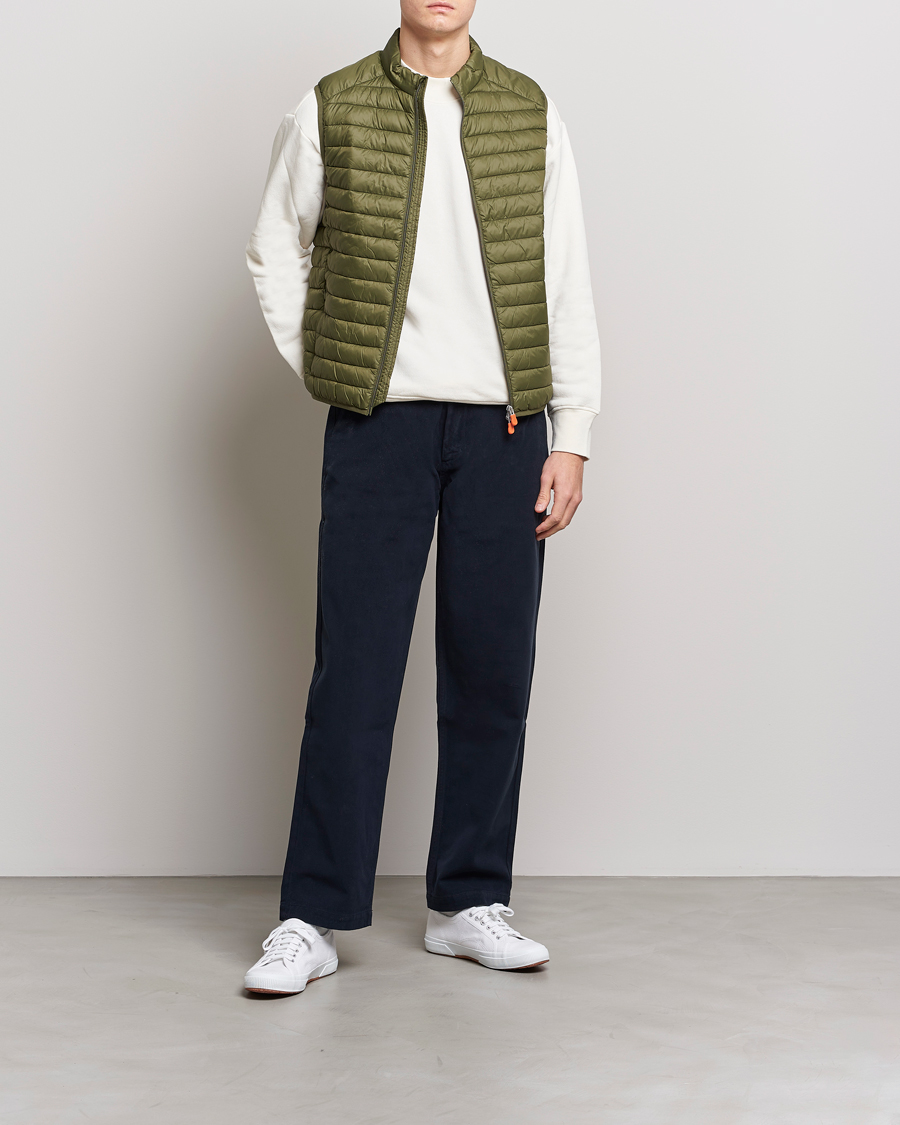 Men | Gilets | Save The Duck | Adamus Lightweight Padded Vest Dusty Olive