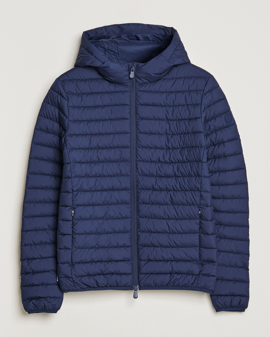 Men | Coats & Jackets | Save The Duck | Luke Lightweight Matt Padded Hood Jacket Navy Blue