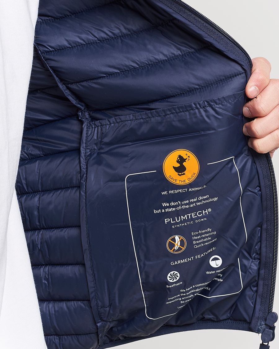 Men | Coats & Jackets | Save The Duck | Luke Lightweight Matt Padded Hood Jacket Navy Blue