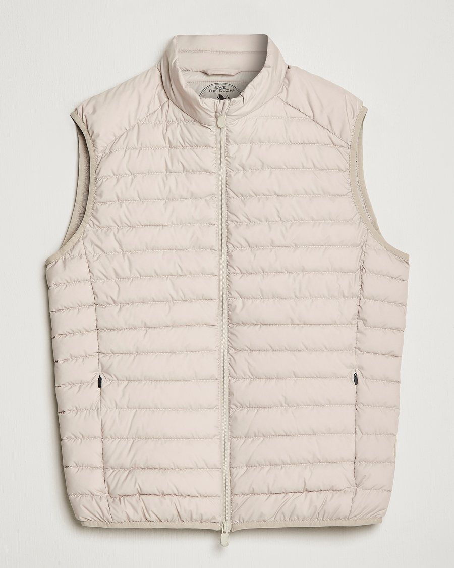 Men | Gilets | Save The Duck | Leonard Lightweight Matt Padded Vest Rainy Beige