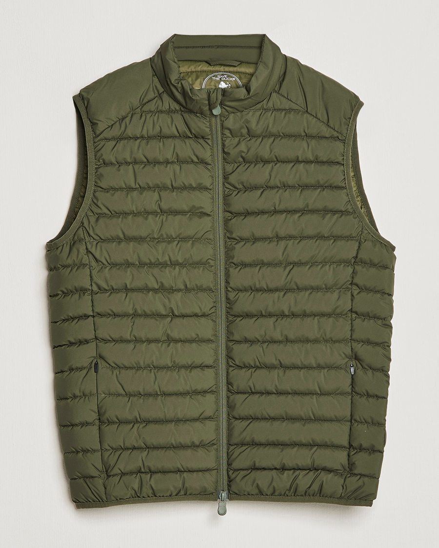 Men | Gilets | Save The Duck | Leonard Lightweight Matt Padded Vest Dusty Olive
