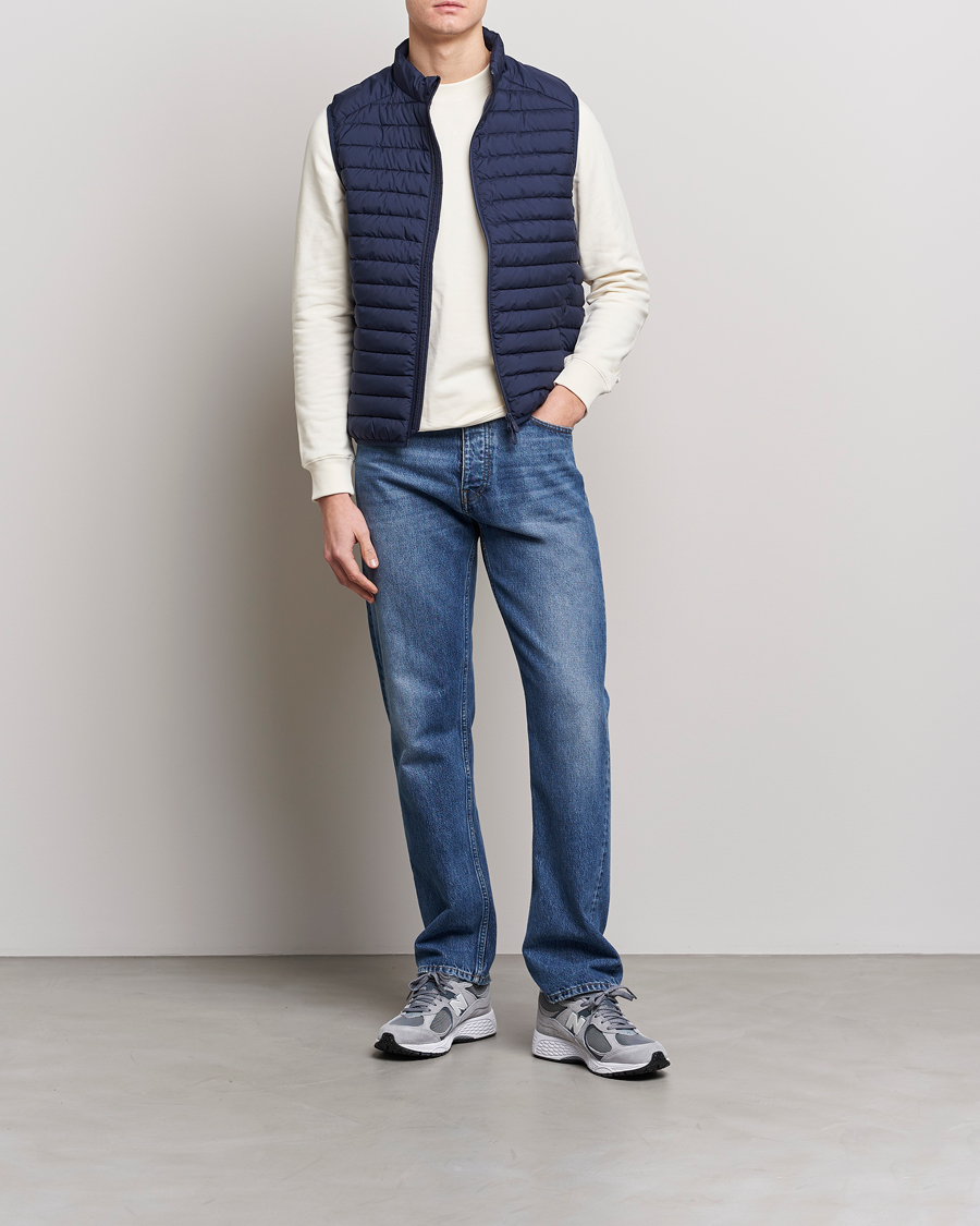 Men | Gilets | Save The Duck | Leonard Lightweight Matt Padded Vest Navy Blue