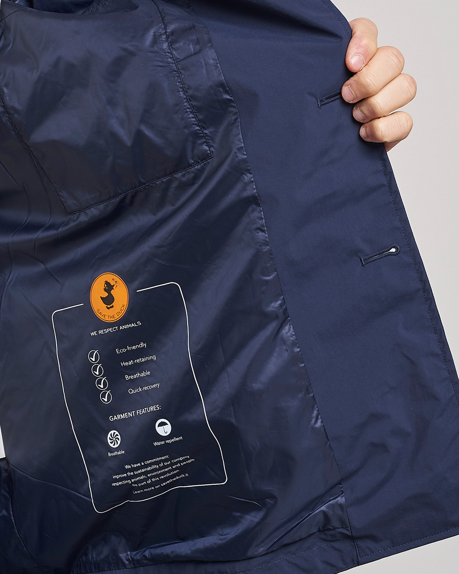 Men | Coats & Jackets | Save The Duck | Hamilton Recycled Nylon Coat Navy Blue