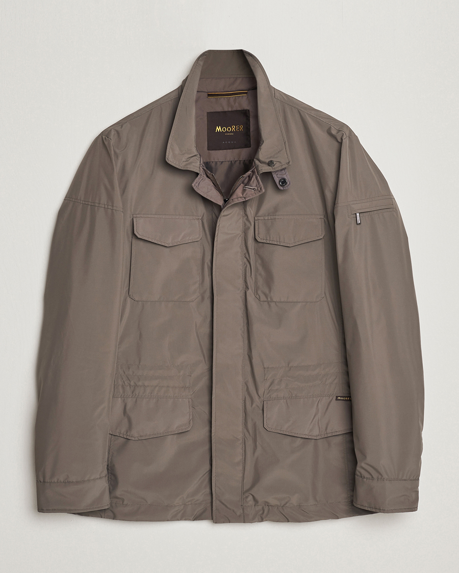 Men | Coats & Jackets | MooRER | Waterproof Nylon Field Jacket Brown