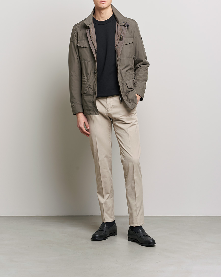 Men | Coats & Jackets | MooRER | Waterproof Nylon Field Jacket Brown