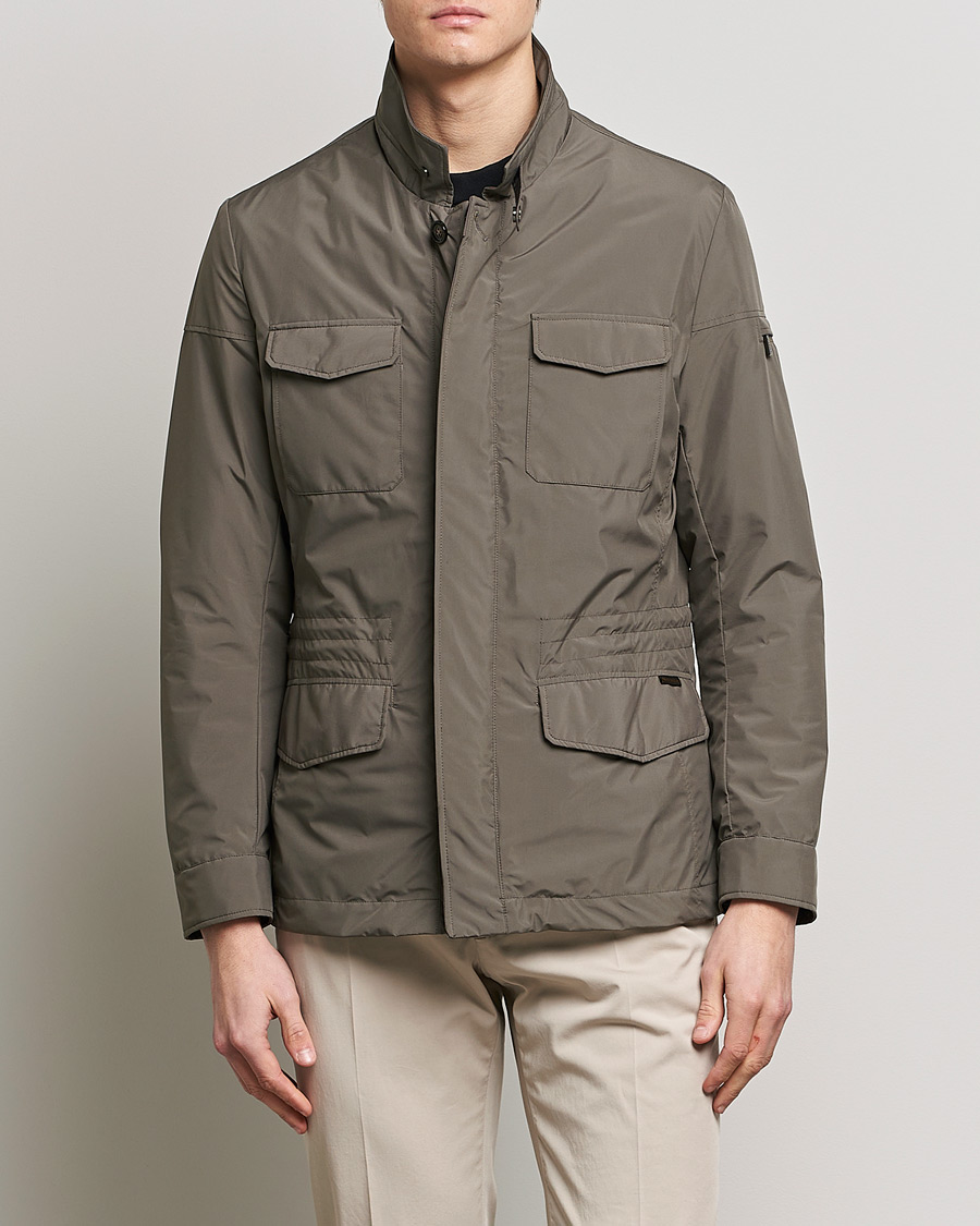 Men | Coats & Jackets | MooRER | Waterproof Nylon Field Jacket Brown