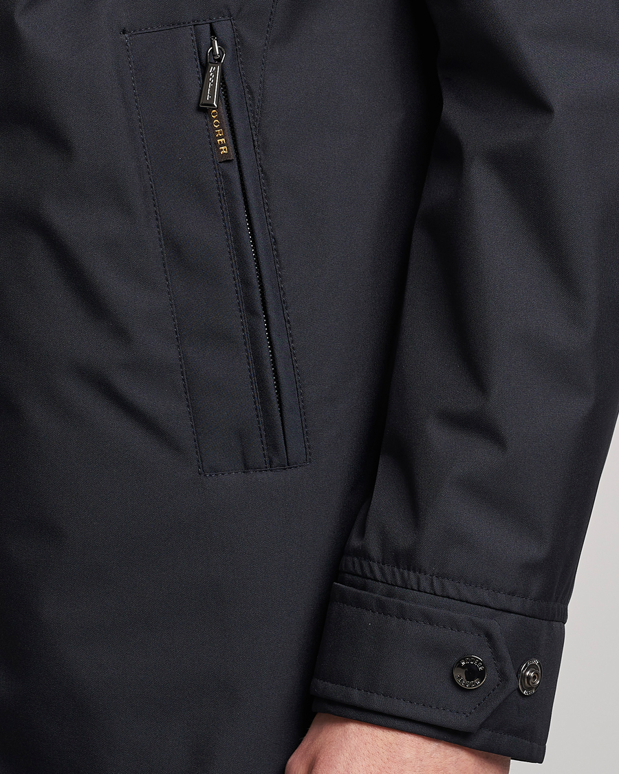 Men | Coats & Jackets | MooRER | Waterproof Hooded Coat Dark Blue