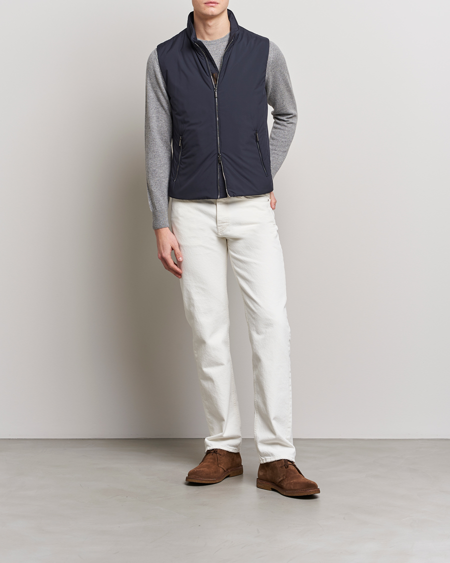 Men | Coats & Jackets | MooRER | Senio Padded Vest Navy