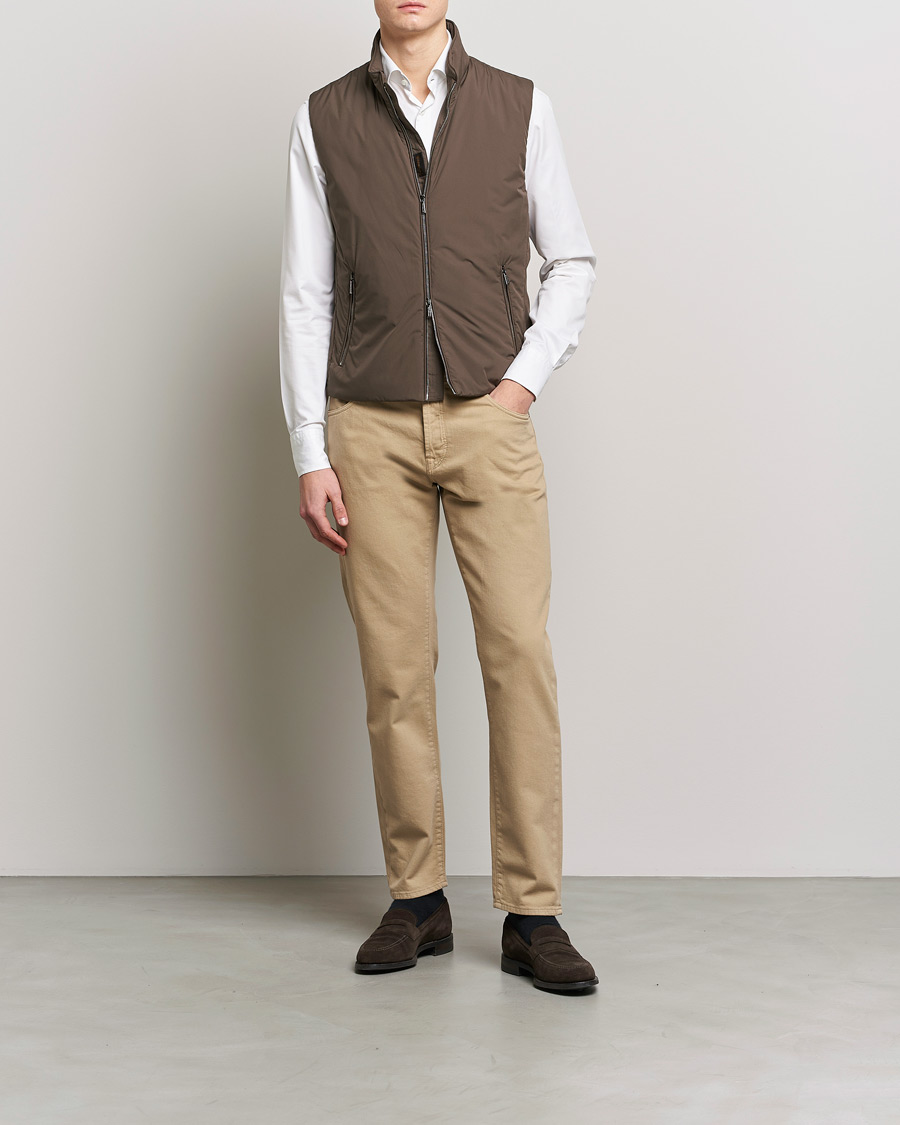 Men | Gilets | MooRER | Senio Padded Vest Brown
