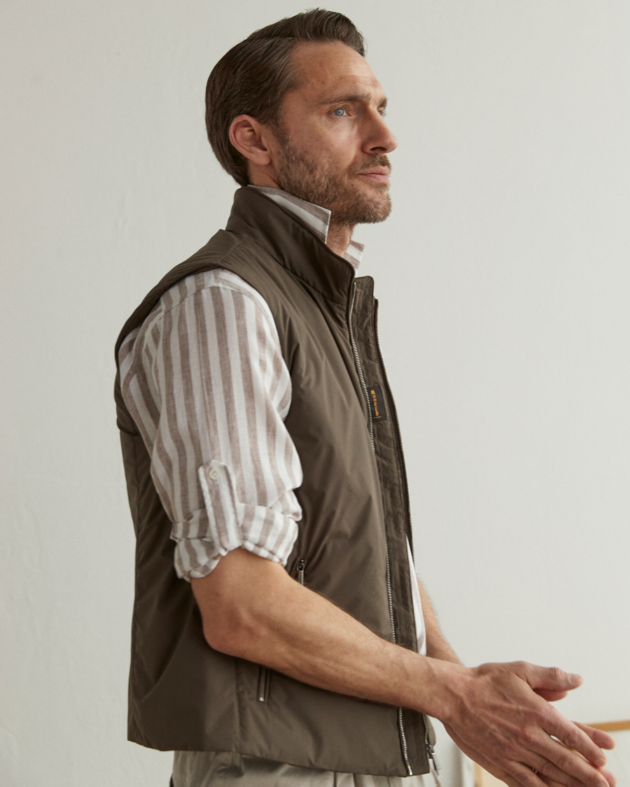 Men | Gilets | MooRER | Senio Padded Vest Brown