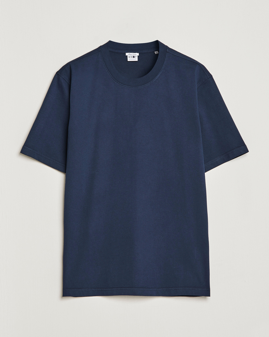 Men |  | NN07 | Adam Pima Crew Neck T-Shirt Navy Blue