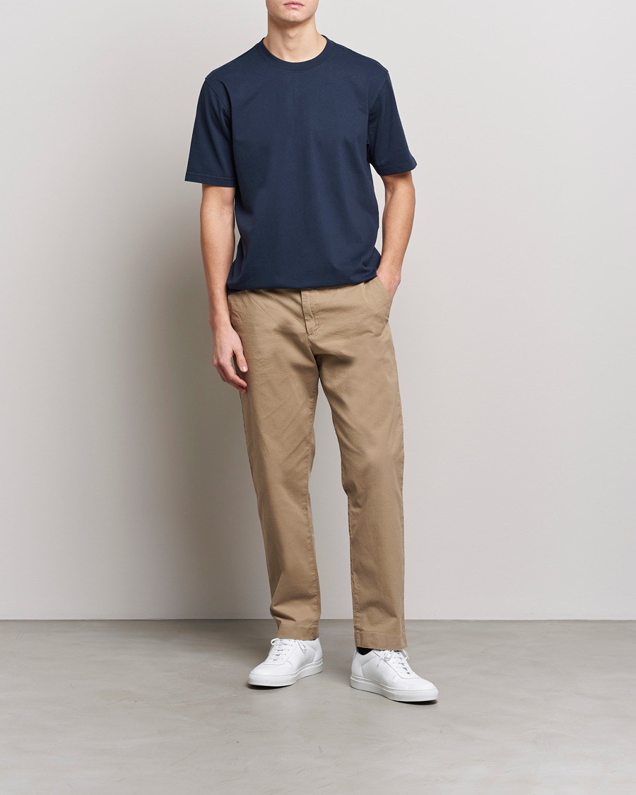 Men | T-Shirts | NN07 | Adam Pima Crew Neck T-Shirt Navy Blue