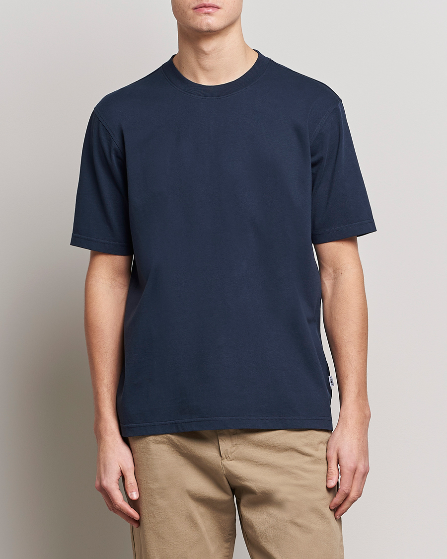 Men | T-Shirts | NN07 | Adam Pima Crew Neck T-Shirt Navy Blue