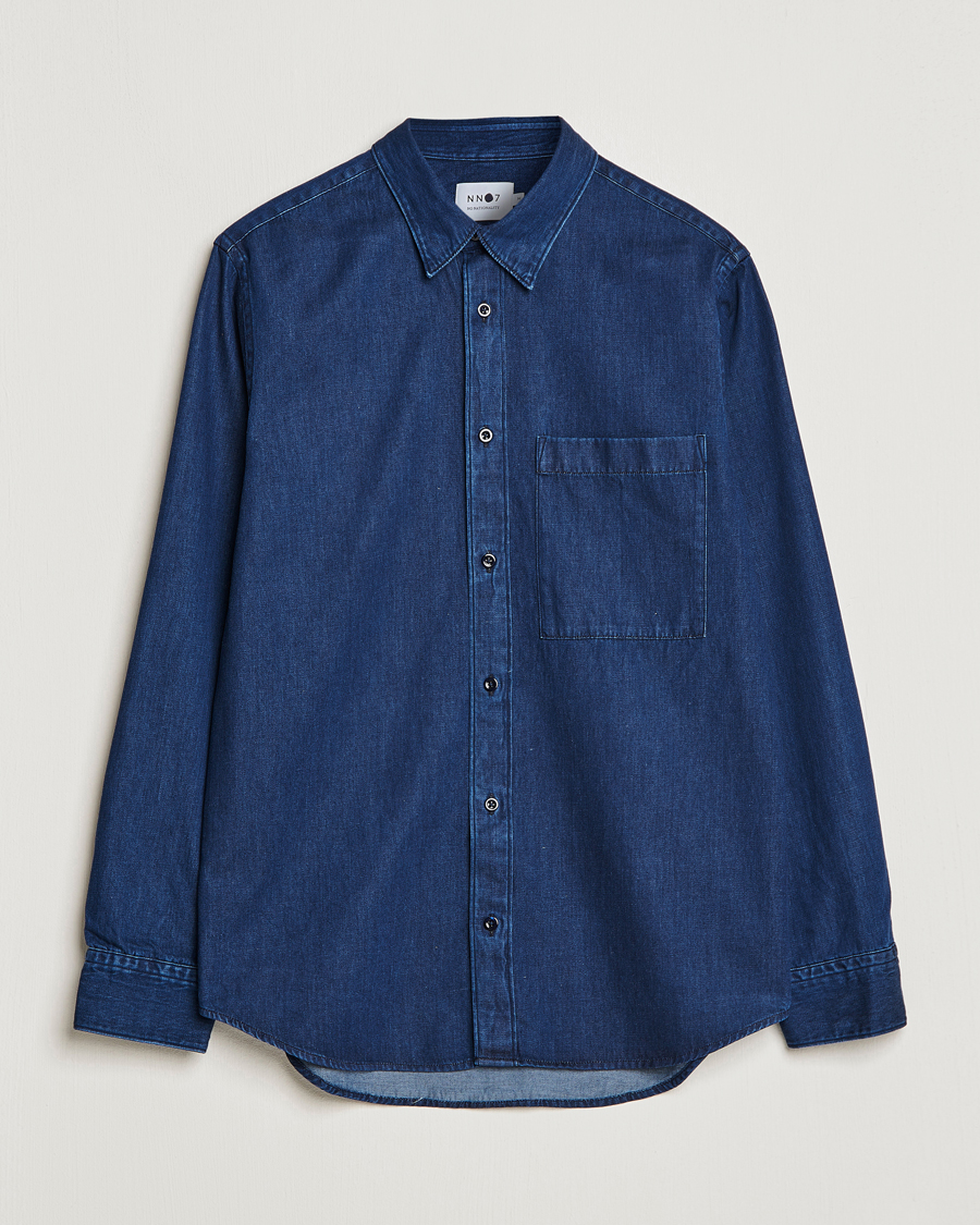 Men | Shirts | NN07 | Cohen Tencel Denim Shirt Dark Indigo