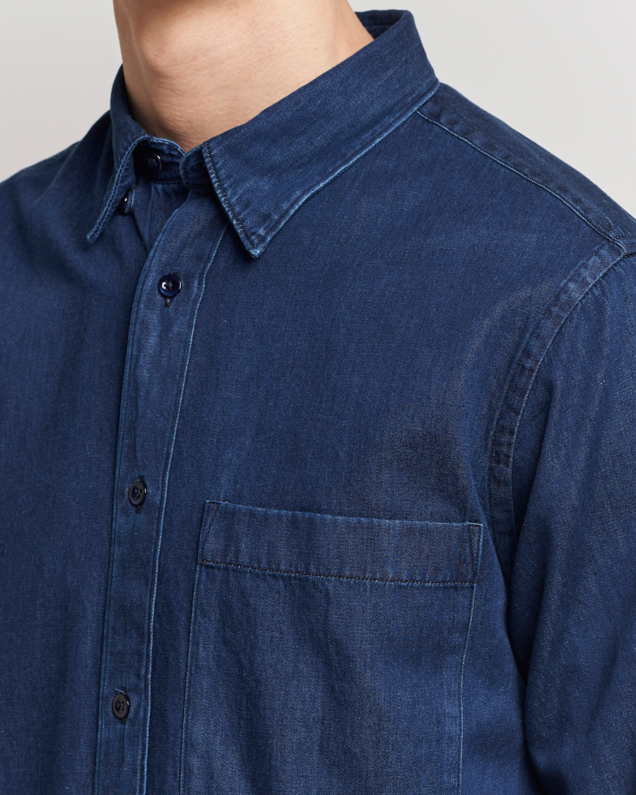 Men | Shirts | NN07 | Cohen Tencel Denim Shirt Dark Indigo