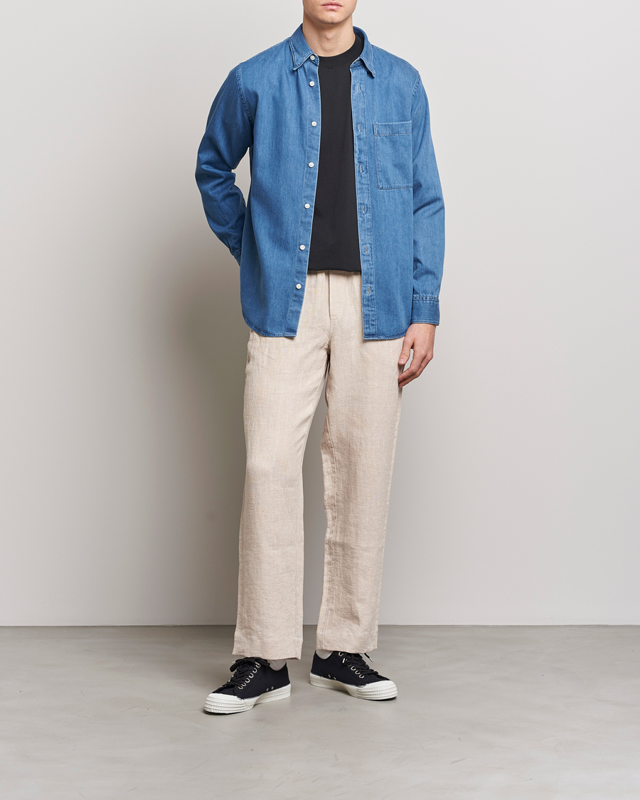 Men | Shirts | NN07 | Cohen Tencel Denim Shirt Medium Blue