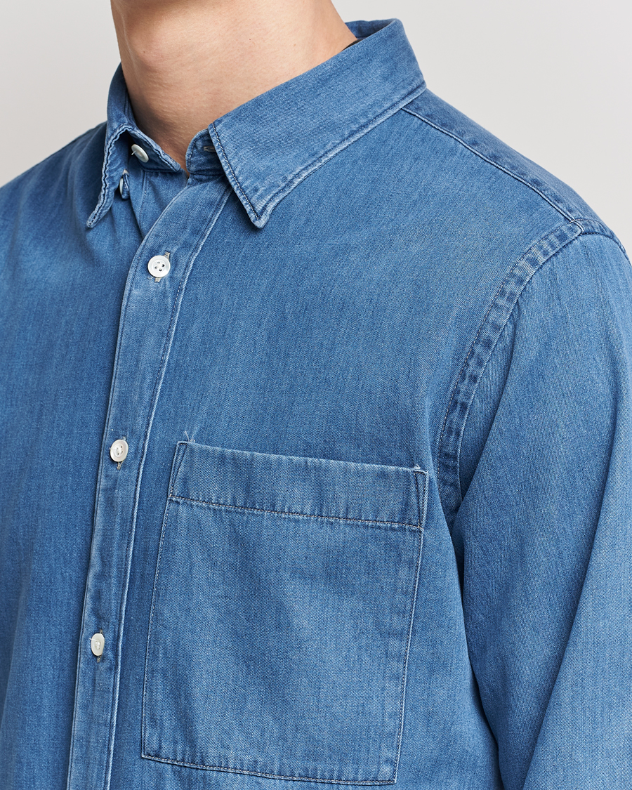 Men | Shirts | NN07 | Cohen Tencel Denim Shirt Medium Blue