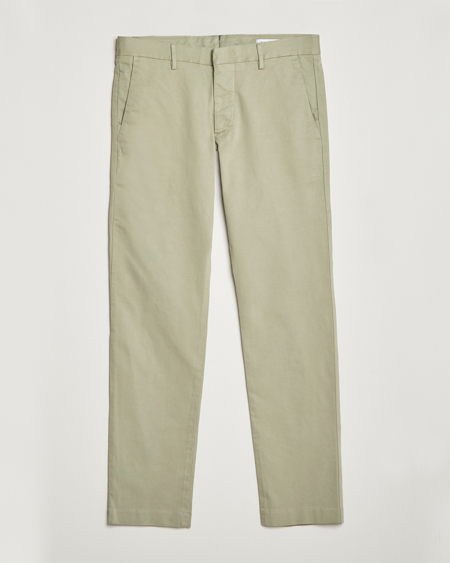 Men | Trousers | NN07 | Theo Regular Fit Stretch Chinos Oil Green