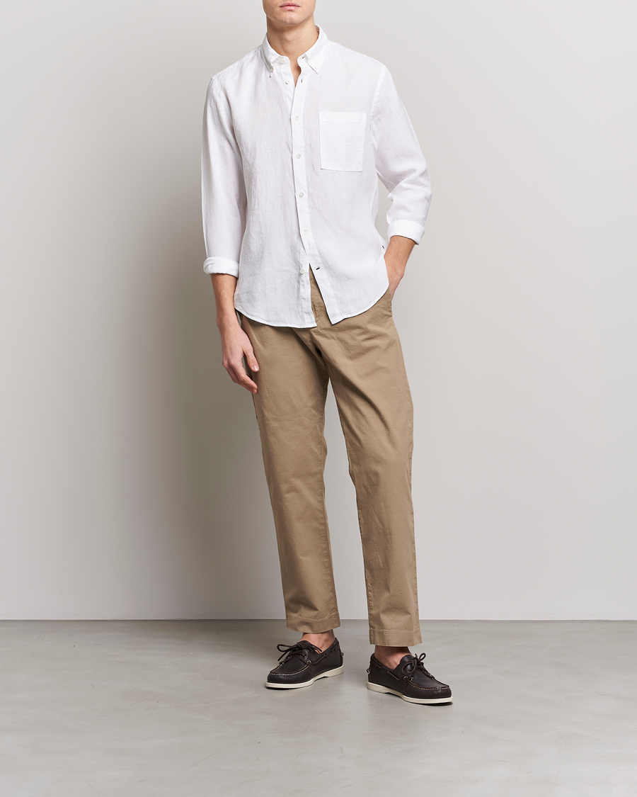 Men | Shirts | NN07 | Arne Linen Shirt White