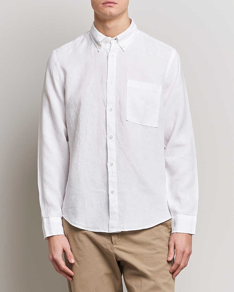 Men | Linen Shirts | NN07 | Arne Linen Shirt White