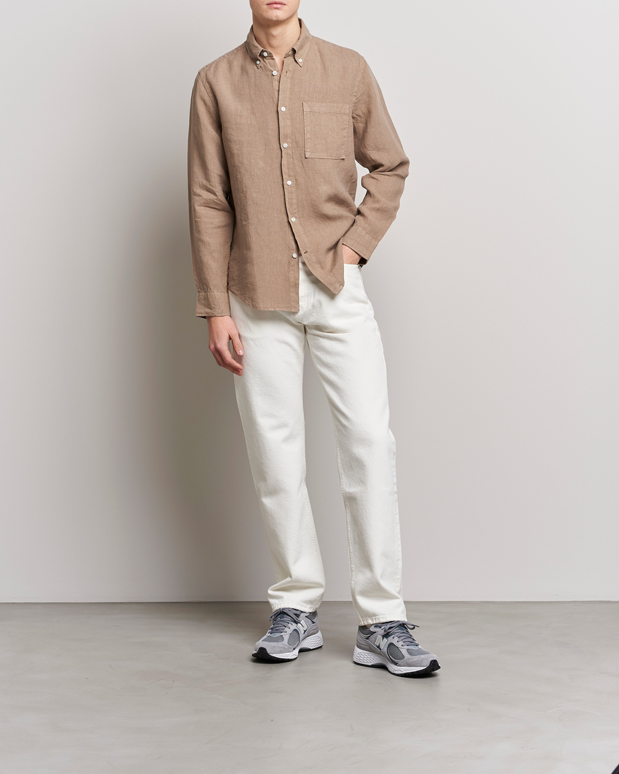 Men | Shirts | NN07 | Arne Linen Shirt Greige
