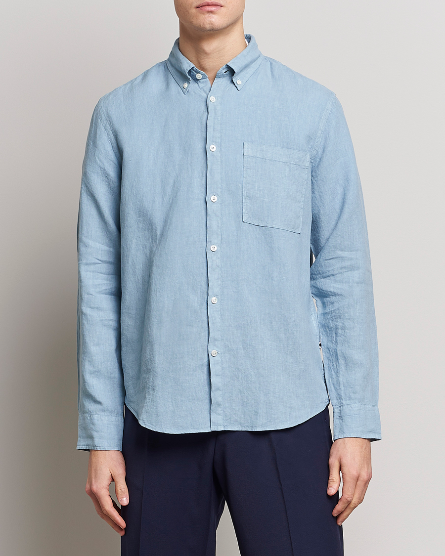 Men | NN07 | NN07 | Arne Linen Shirt Ashley Blue