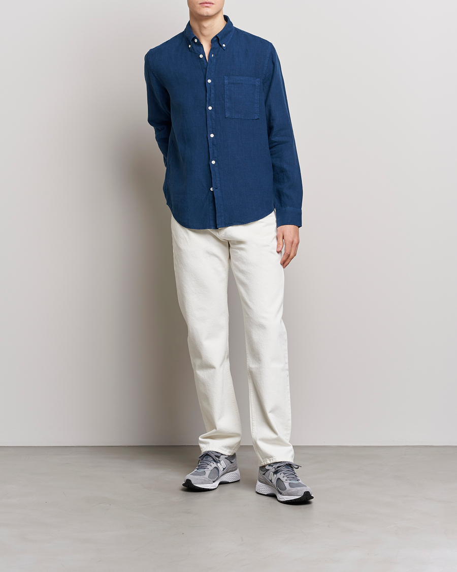 Men | Shirts | NN07 | Arne Linen Shirt Sargasso Sea