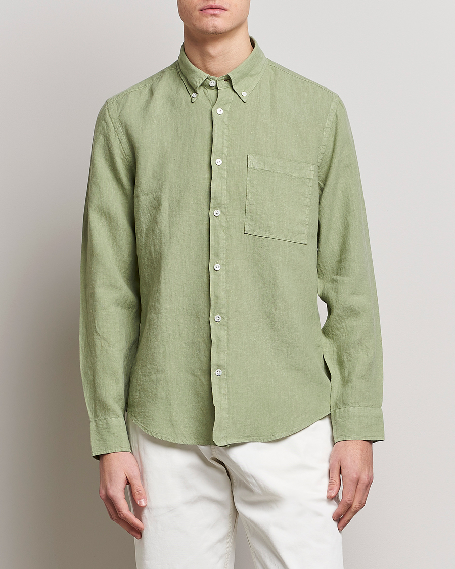 Men |  | NN07 | Arne Linen Shirt Pale Green
