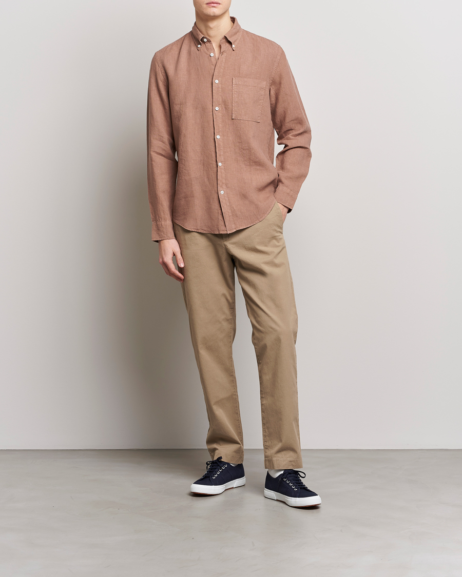 Men | Shirts | NN07 | Arne Linen Shirt Nougat