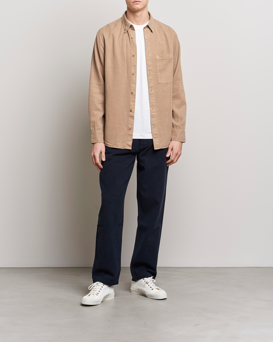 Men | Shirts | NN07 | Cohen Tencel Shirt Greige