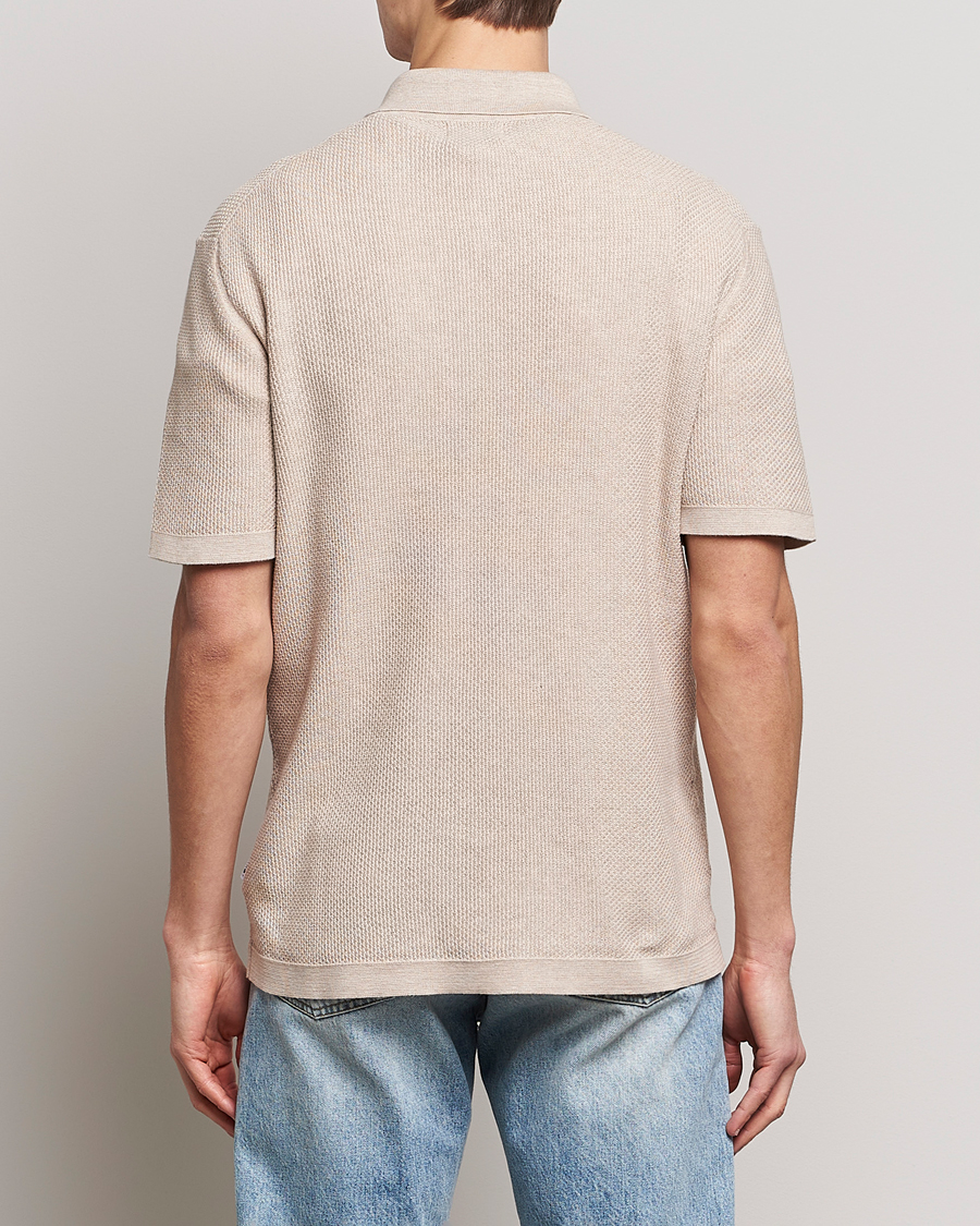 Men | Polo Shirts | NN07 | Hansie Structured Zip Polo Cream