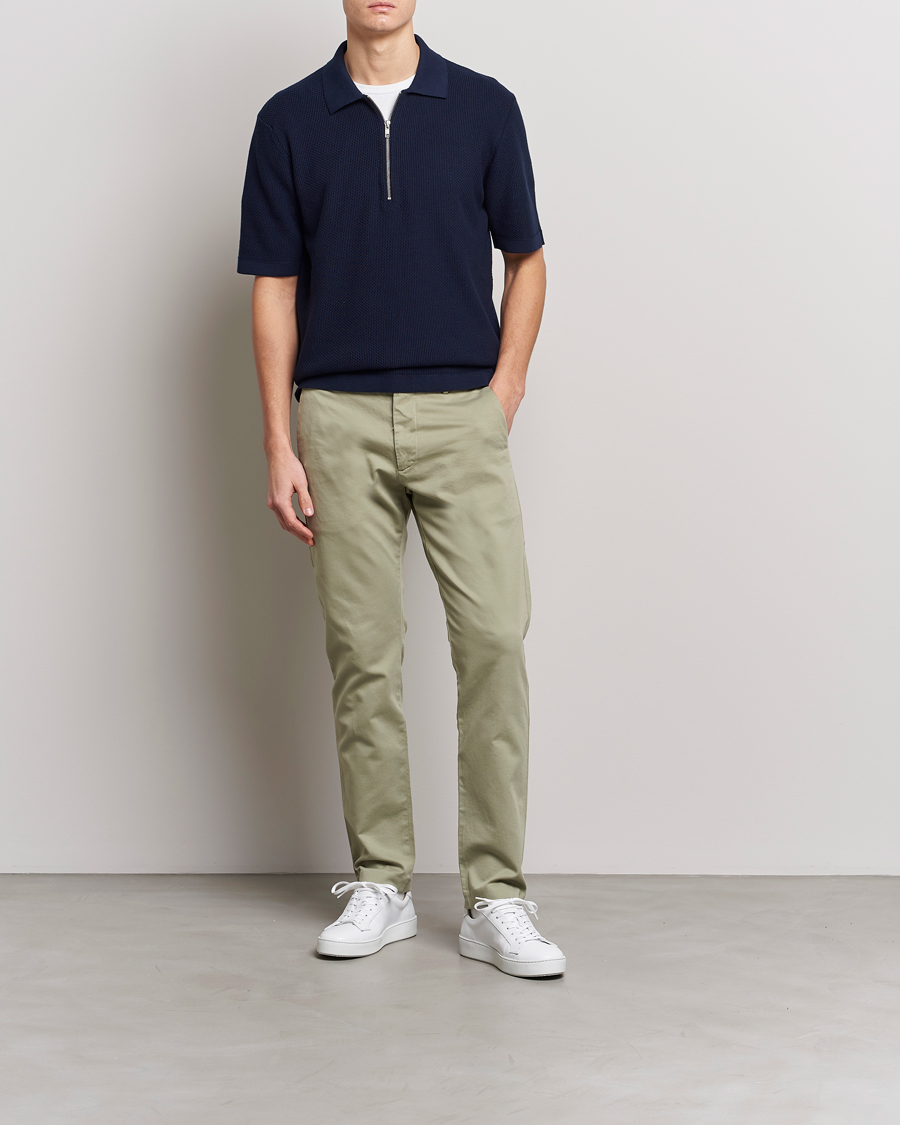 Men | Polo Shirts | NN07 | Hansie Structured Zip Polo Navy Blue