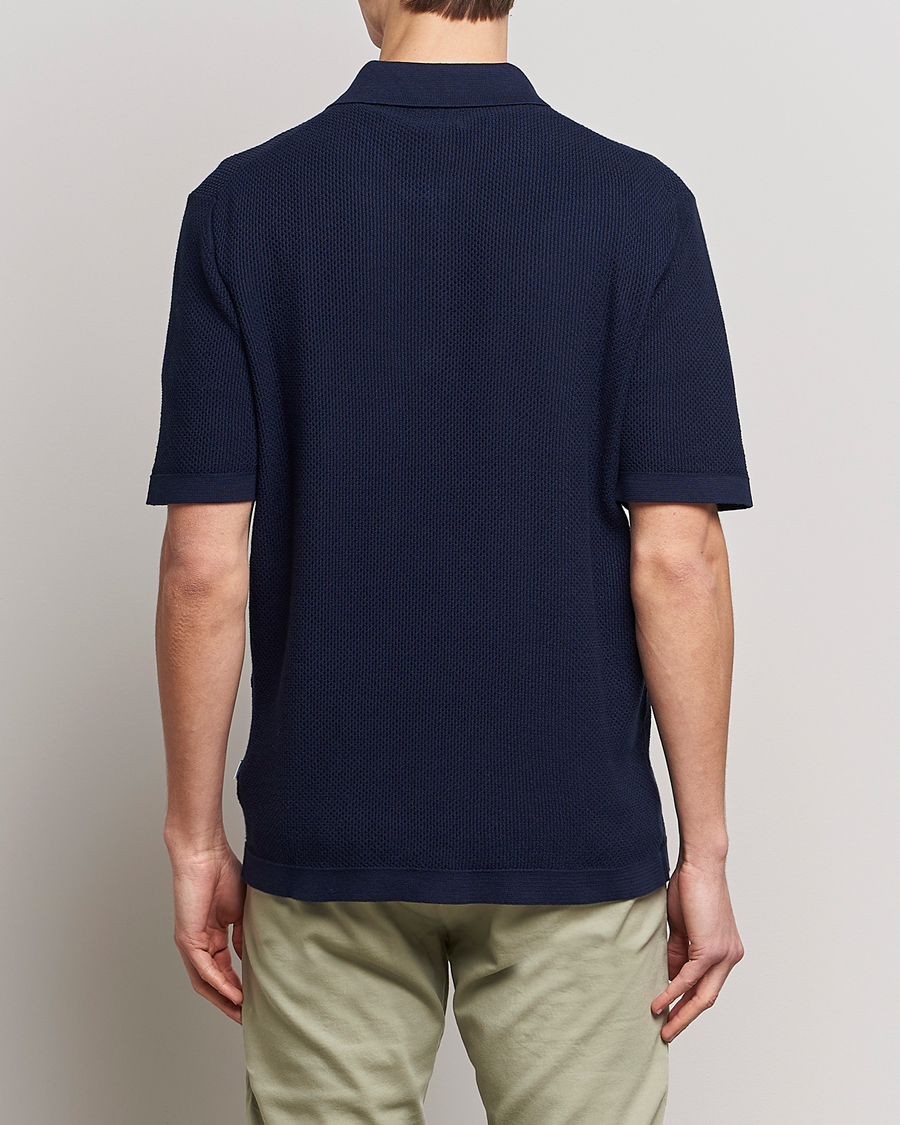 Men | Polo Shirts | NN07 | Hansie Structured Zip Polo Navy Blue