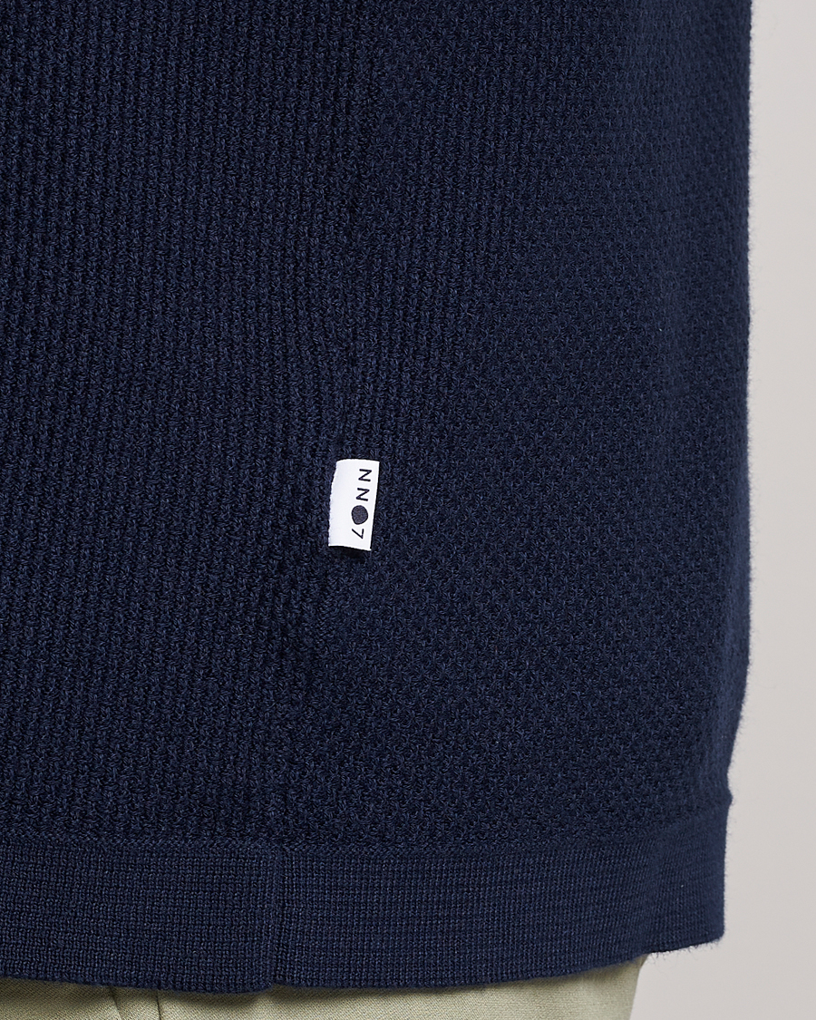 Men | Polo Shirts | NN07 | Hansie Structured Zip Polo Navy Blue