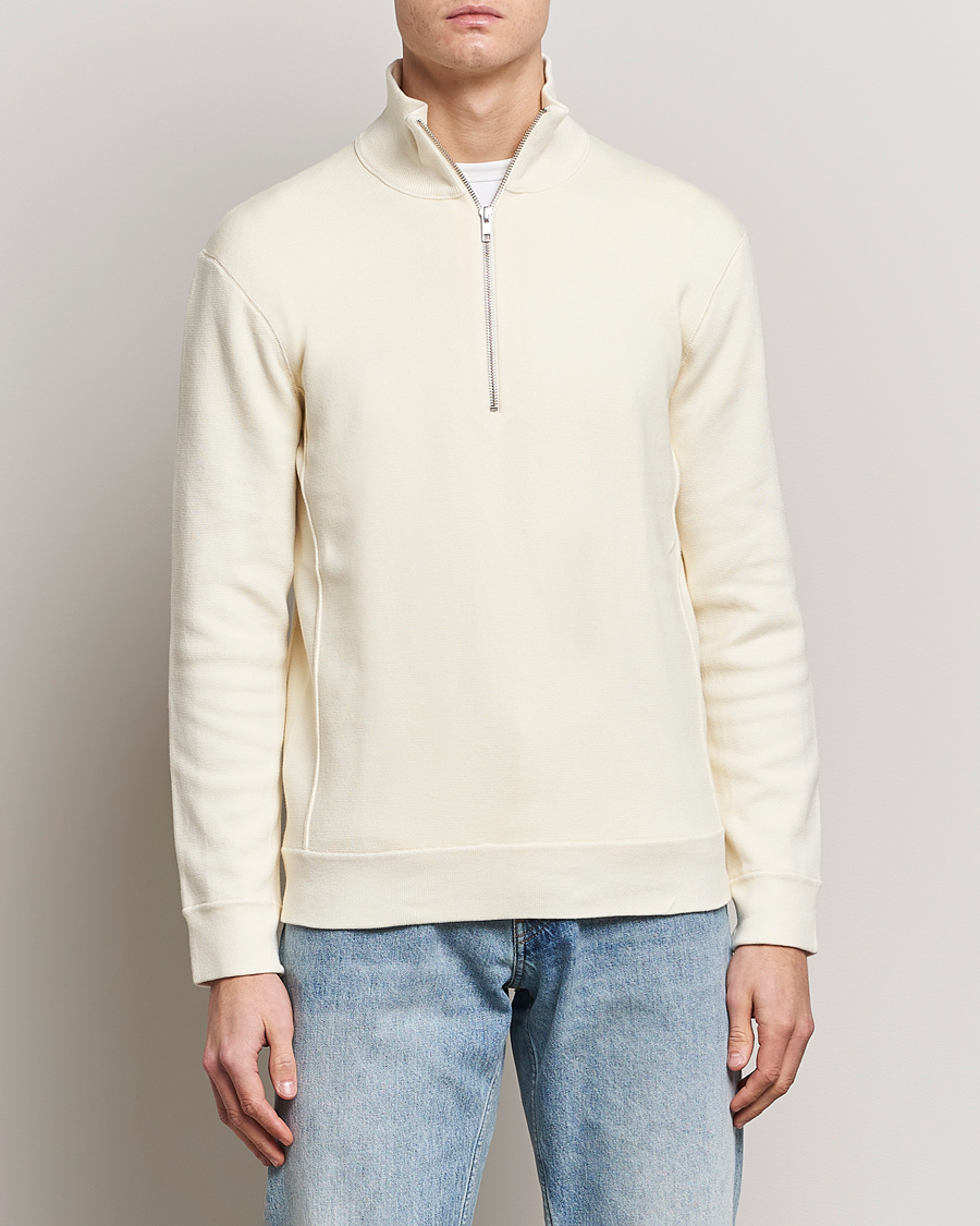 Men | Sweaters & Knitwear | NN07 | Luis Knitted Half-Zip Sweater Ecru