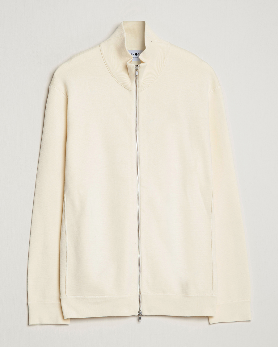 Men | Sweaters & Knitwear | NN07 | Luis Knitted Full-Zip Sweater Ecru