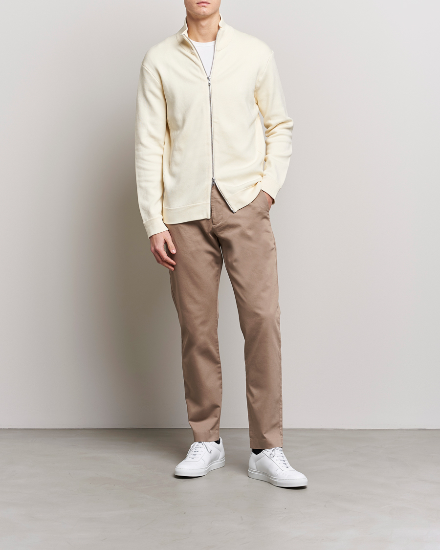 Men | Sweaters & Knitwear | NN07 | Luis Knitted Full-Zip Sweater Ecru