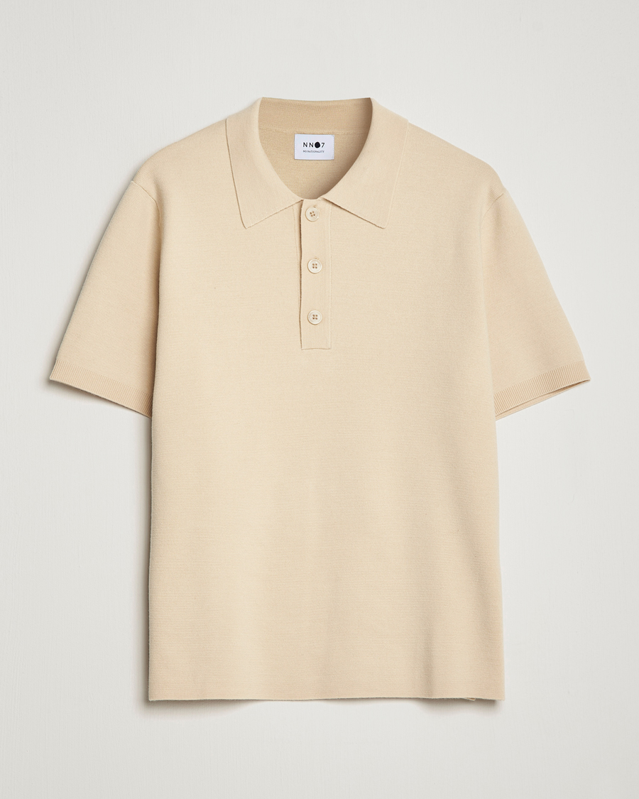 Men | Polo Shirts | NN07 | Harald Knitted Polo Ecru
