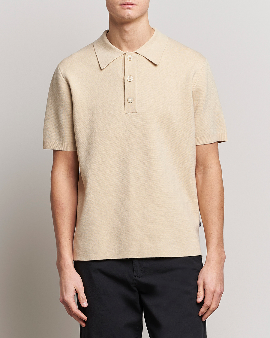 Men | Polo Shirts | NN07 | Harald Knitted Polo Ecru