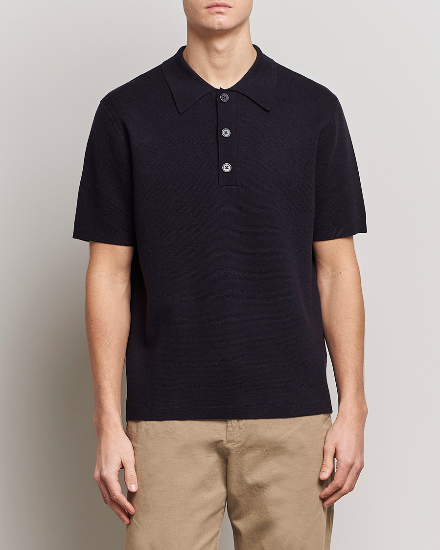 Men | Business & Beyond | NN07 | Harald Knitted Polo Navy Blue
