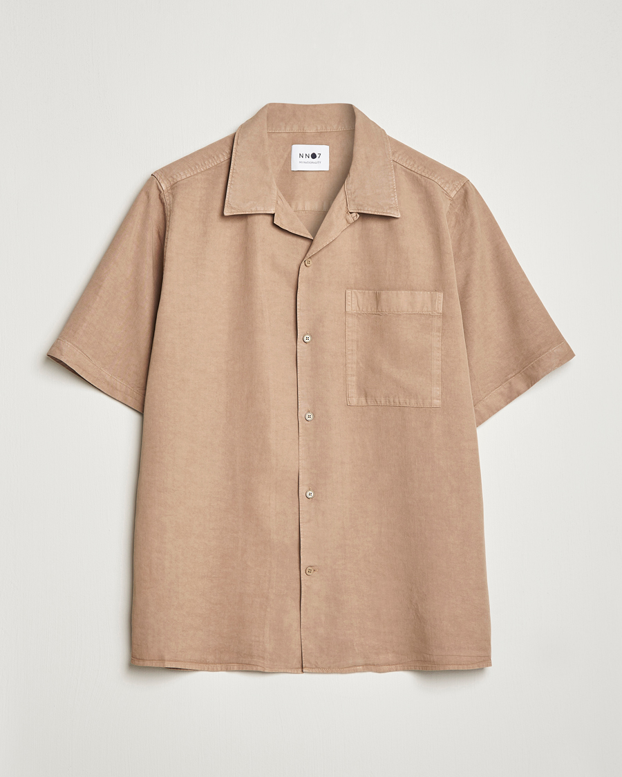 Men | Shirts | NN07 | Julio Tencel Resort Collar Shirt Greige