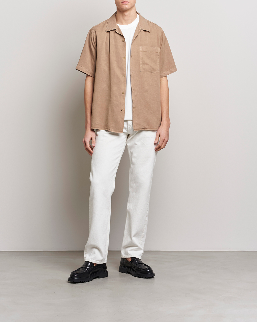 Men | Shirts | NN07 | Julio Tencel Resort Collar Shirt Greige